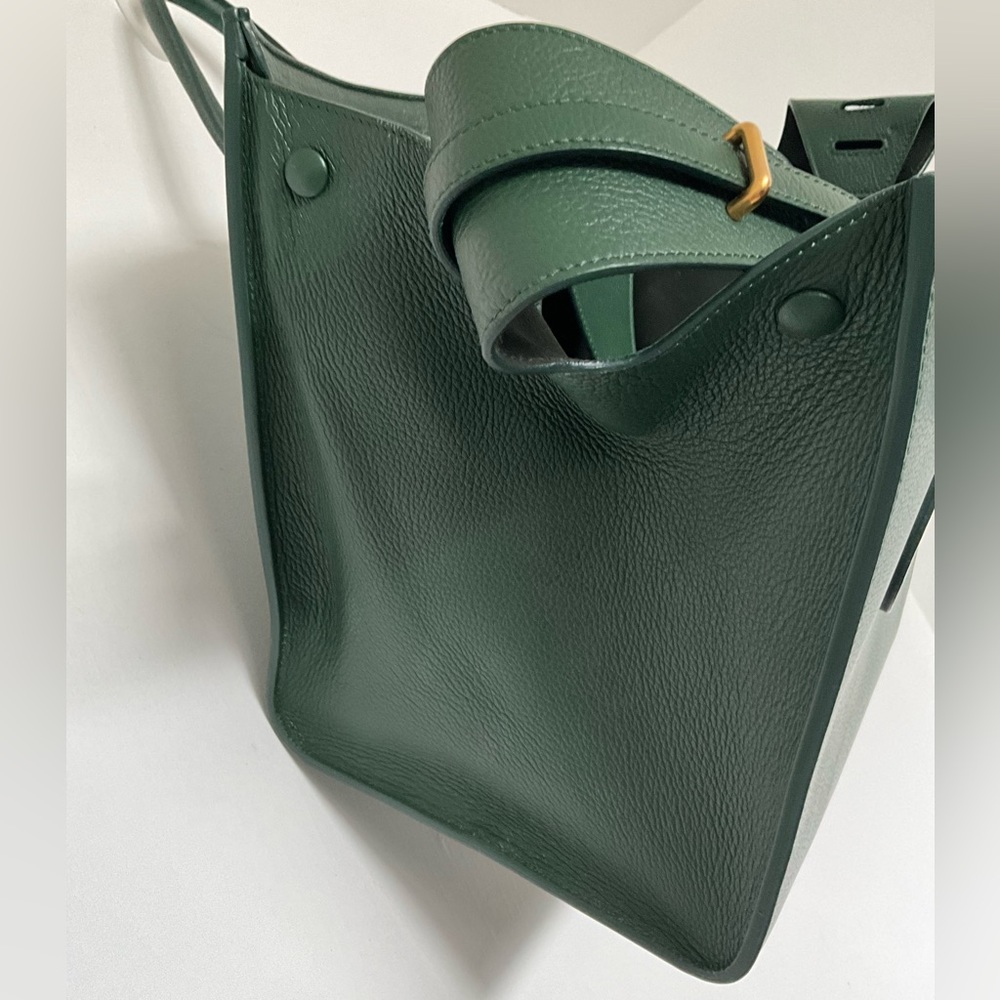 CELINE TEAL BLUE LEATHER SMALL TIE TOTE BAG - Picture 6 of 6